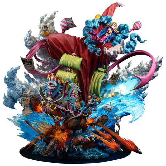 Preventa Resina Buggy "New Yonko" Figura One Piece Jimei Palace (Licencia) Estudio