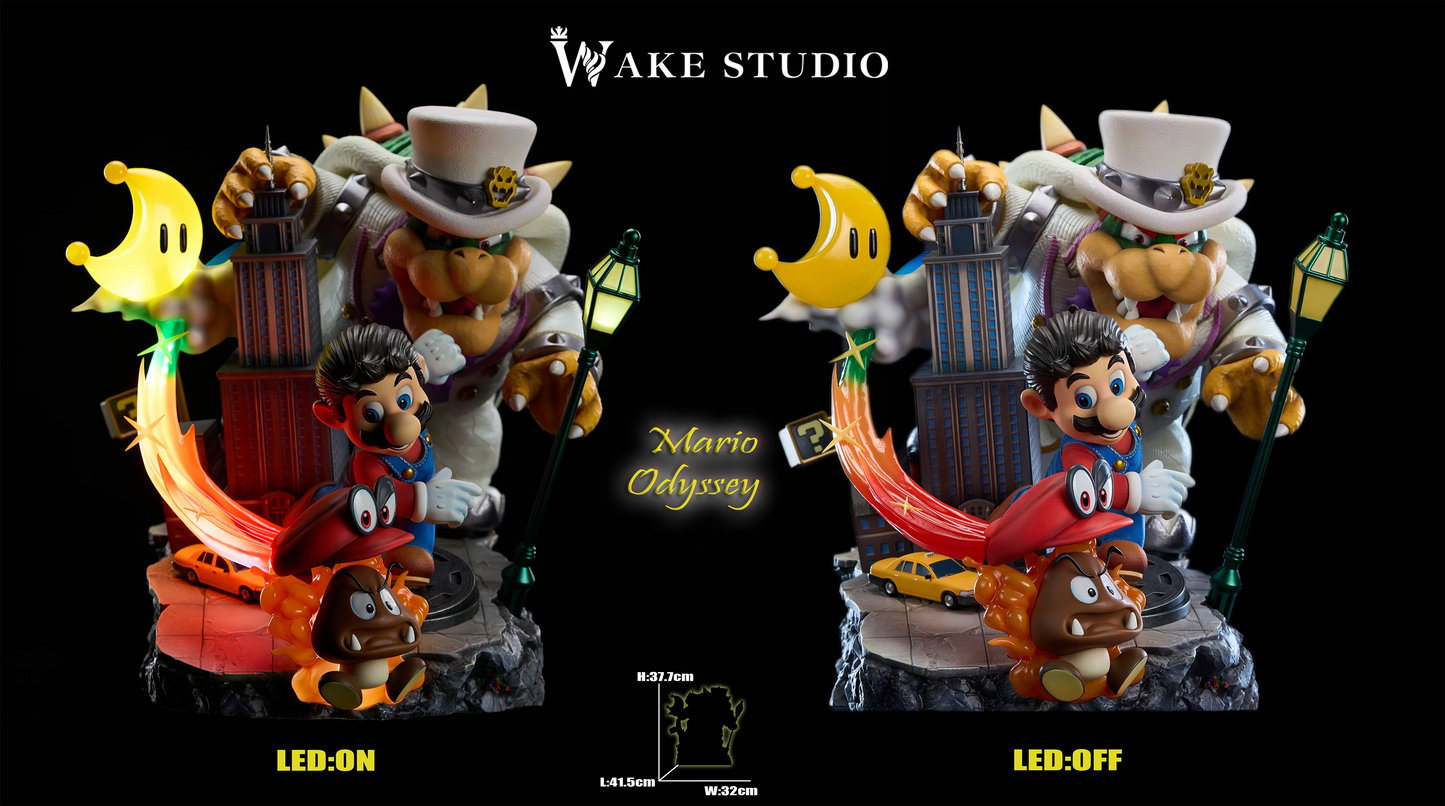Preventa Resina Mario & Bowser Figura Mario Odyssey Wake  Estudio