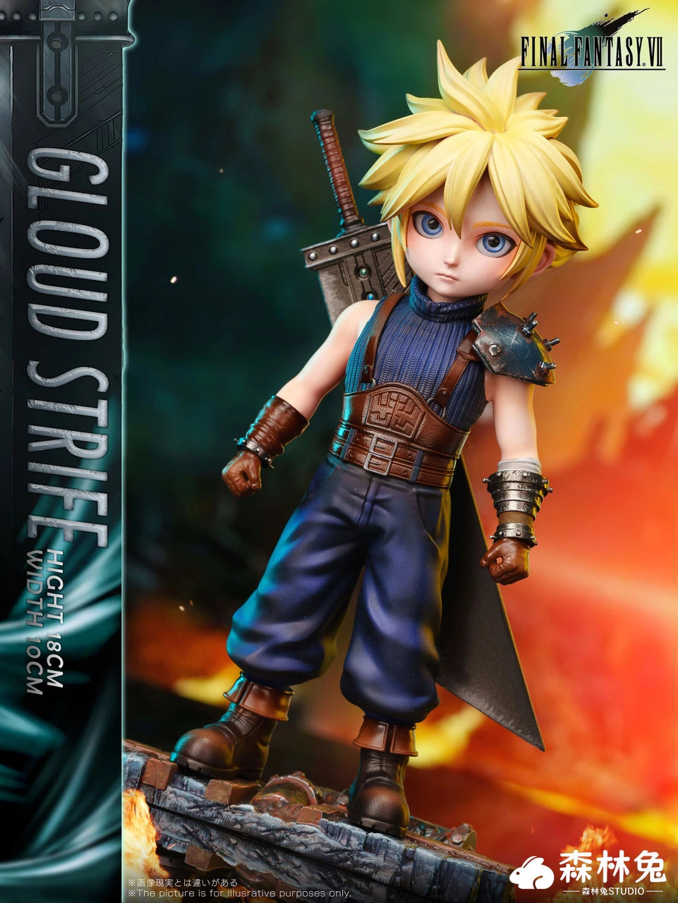 Preventa Resina Cloud Strife Figura Final Fantasy VII Forest Rabbit Estudio