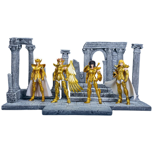 Preventa PVC Dohko,Mu,Shaka & Aioros Figura Caballeros del Zodiako Zodiakos  Estudio