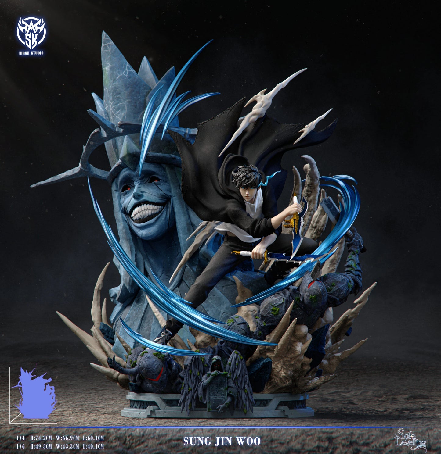 Preventa Resina Sung Jin Woo Figura Solo Leveling Mask Estudio