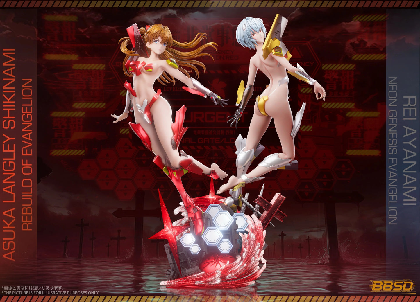 Preventa Resina Asuka Langley & Rei Ayanami Figura Evangelion BBSD Estudio