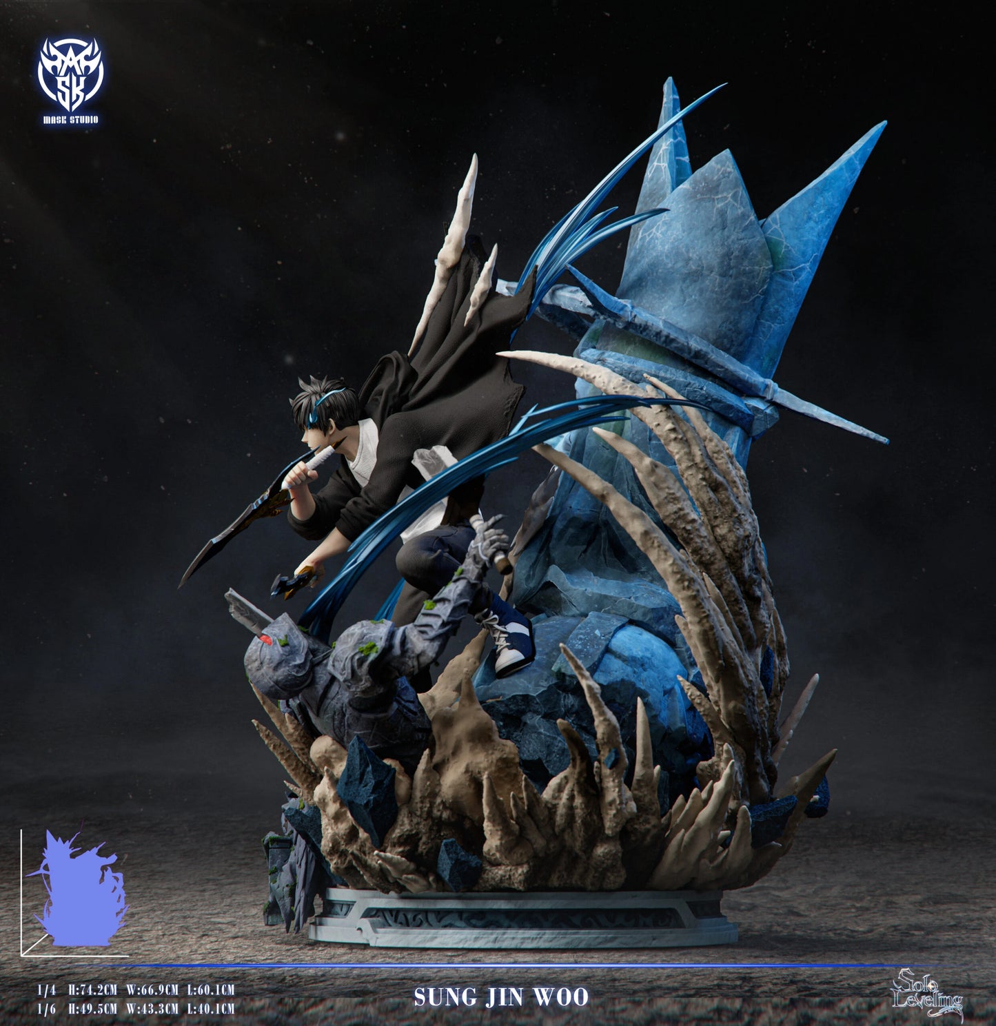 Preventa Resina Sung Jin Woo Figura Solo Leveling Mask Estudio