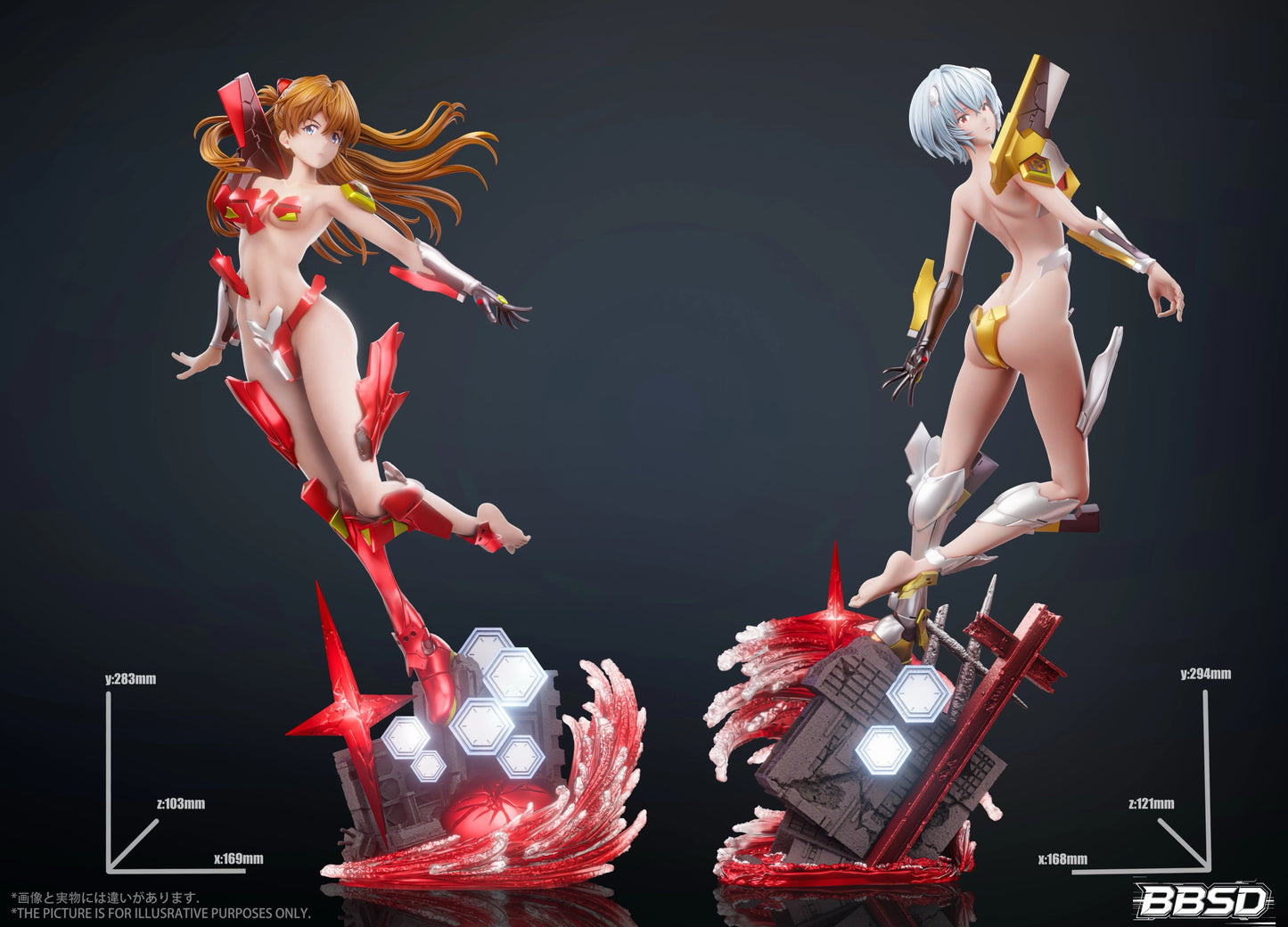 Preventa Resina Asuka Langley & Rei Ayanami Figura Evangelion BBSD Estudio