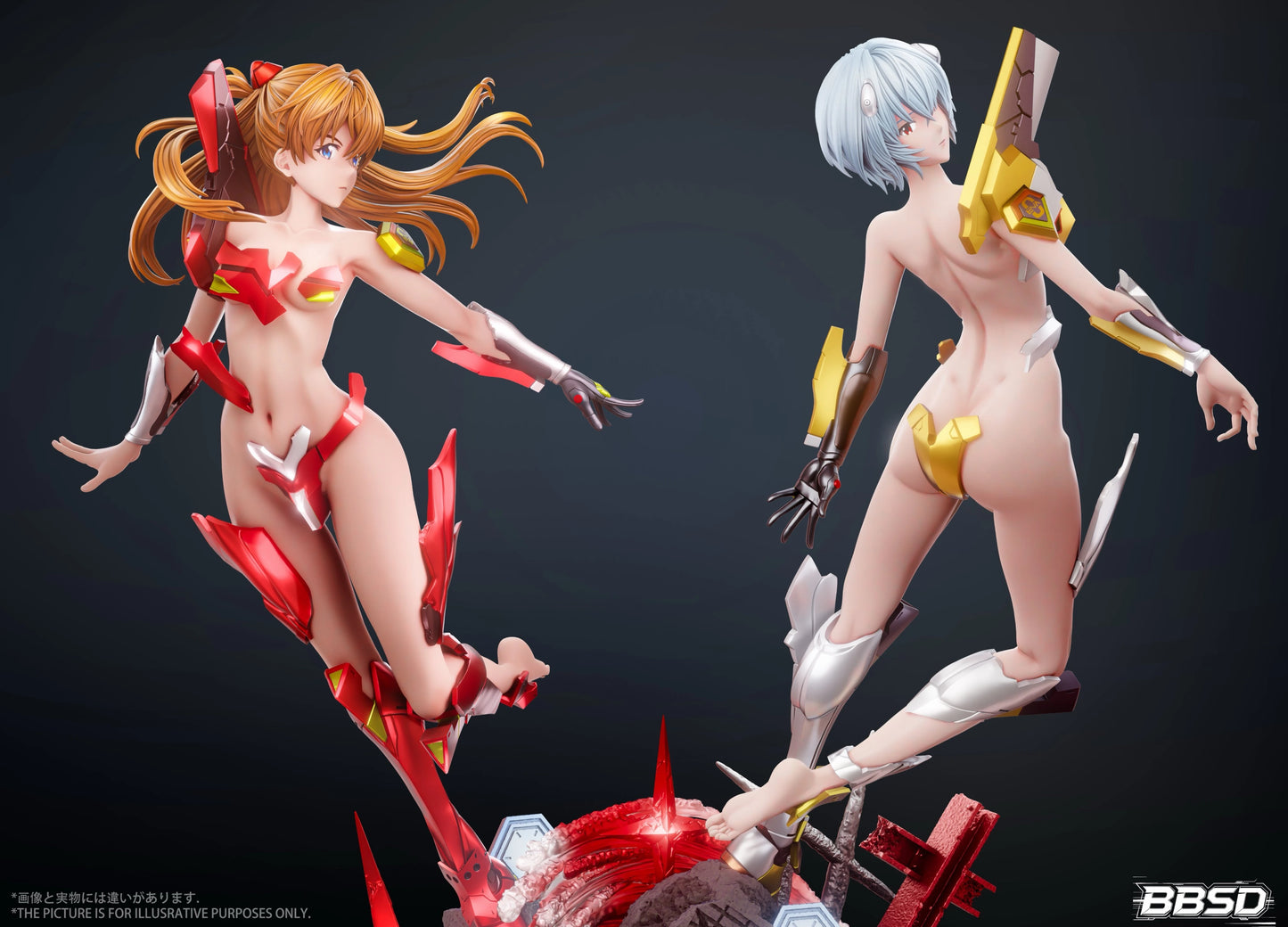 Preventa Resina Asuka Langley & Rei Ayanami Figura Evangelion BBSD Estudio