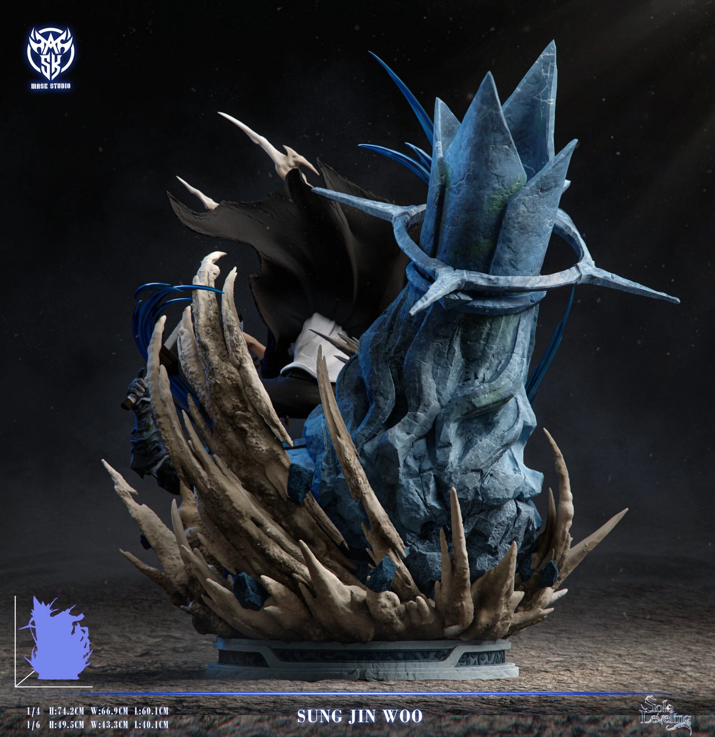 Preventa Resina Sung Jin Woo Figura Solo Leveling Mask Estudio
