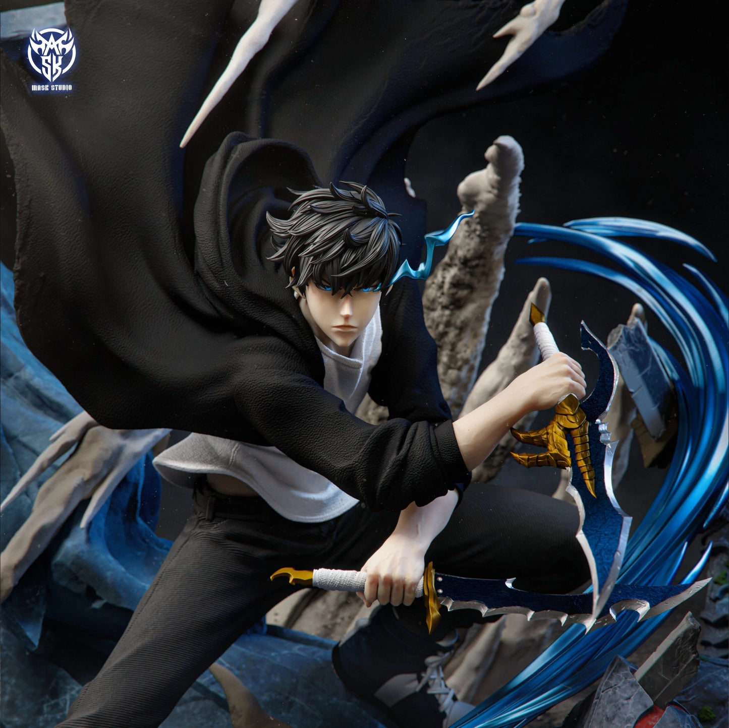 Preventa Resina Sung Jin Woo Figura Solo Leveling Mask Estudio