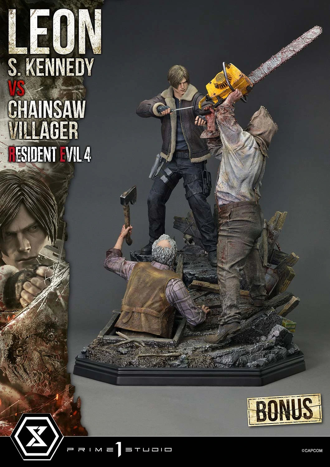 Preventa Resina Leon S. kennedy vs Doctor Salvador Figura Resident Evil 4 Prime 1 (Licencia) Estudio