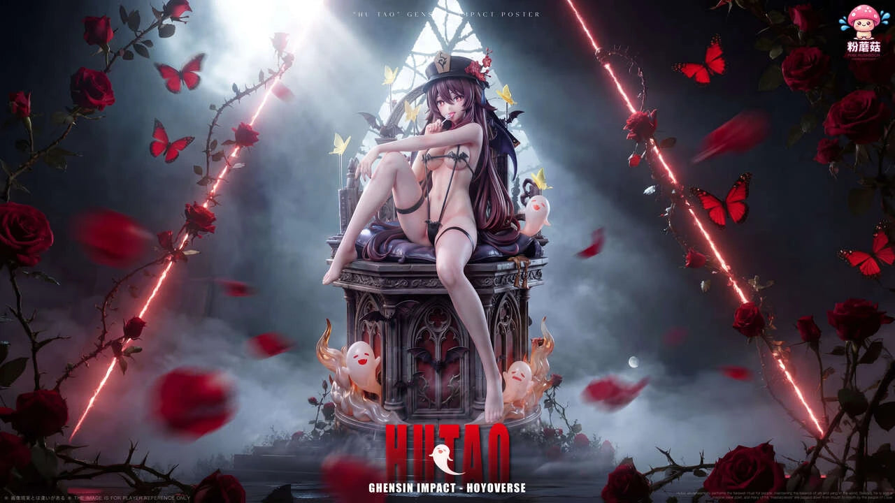 Preventa Resina HuTao Figura Genshin Impact Pink Mushroom Estudio