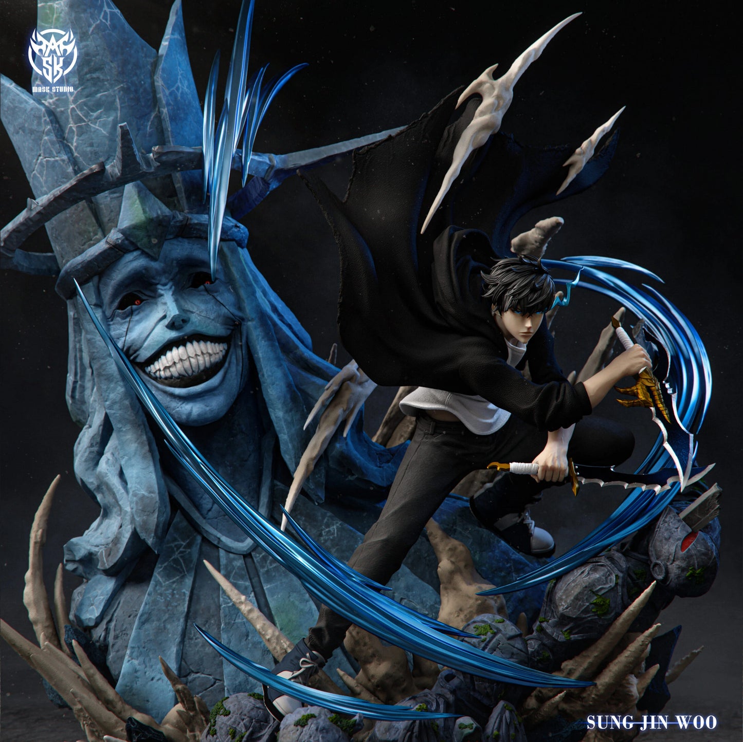 Preventa Resina Sung Jin Woo Figura Solo Leveling Mask Estudio