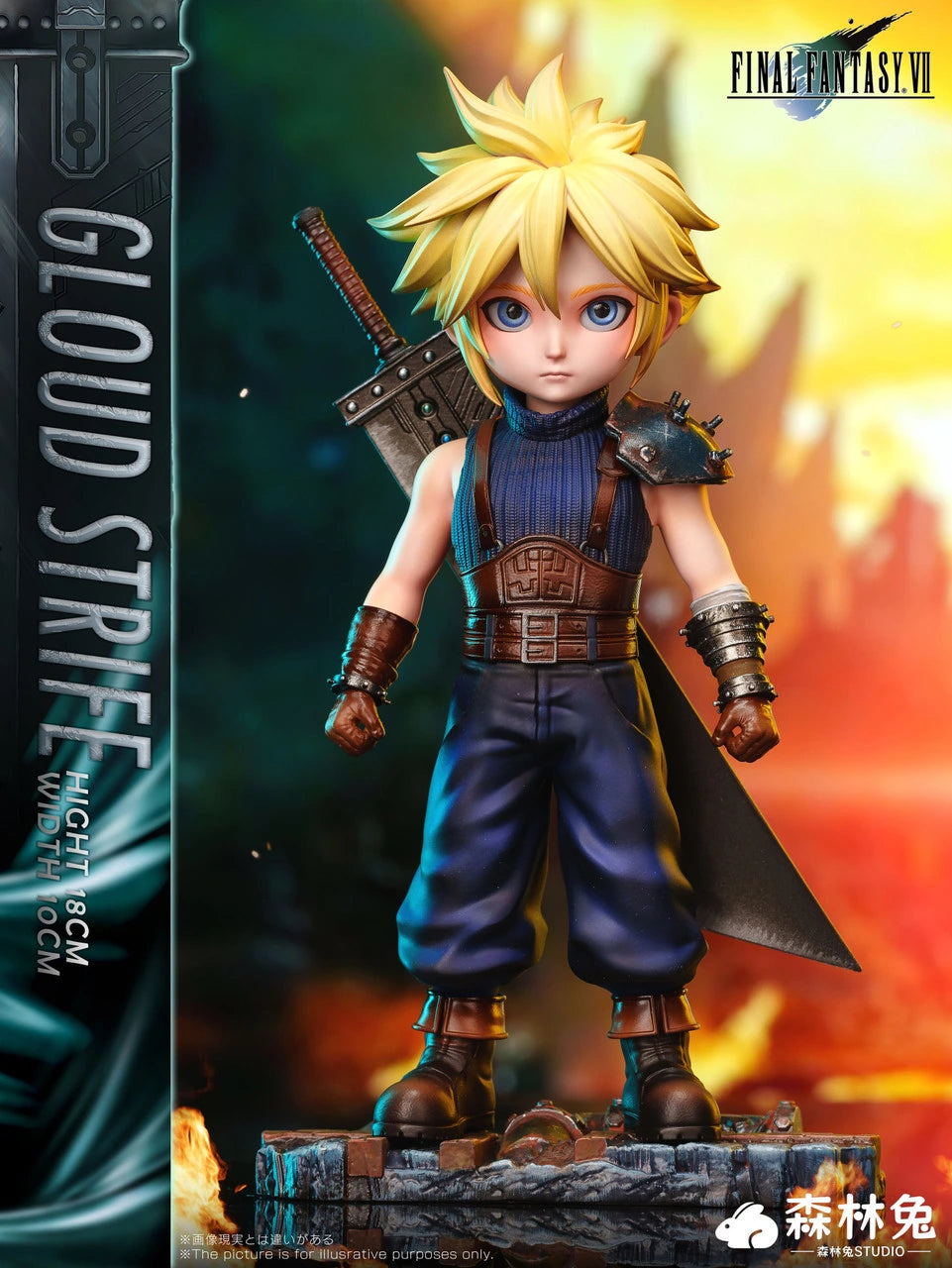 Preventa Resina Cloud Strife Figura Final Fantasy VII Forest Rabbit Estudio