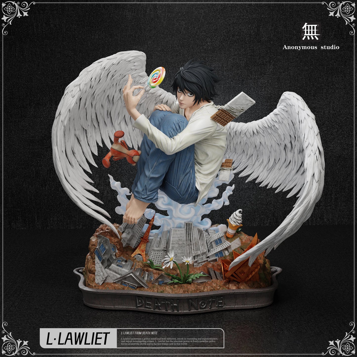 Preventa Resina L Lawliet Figura Death Note Anonymous Estudio