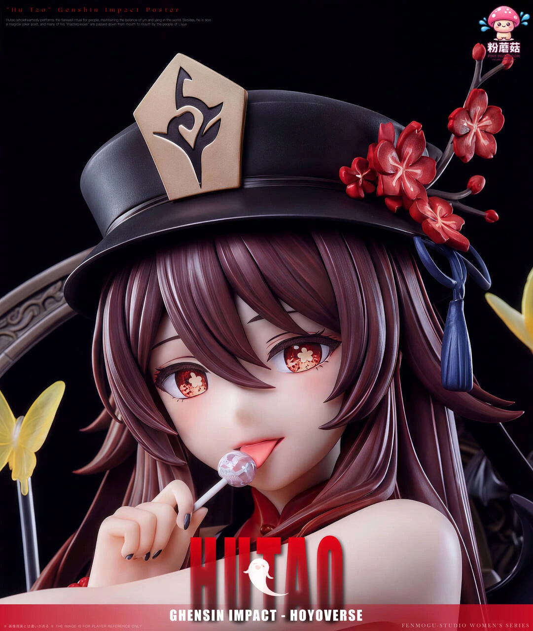 Preventa Resina HuTao Figura Genshin Impact Pink Mushroom Estudio
