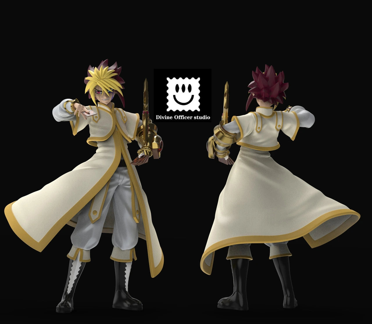 Preventa Resina Quattro Figura Yu-Gi-Oh! Divine Officer  Estudio