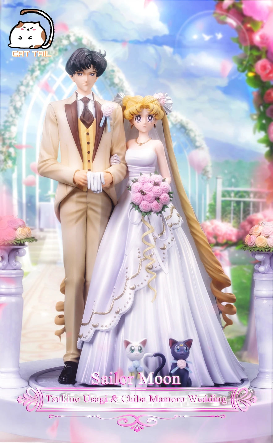 Preventa Resina Tsukino Usagi & Chiba Mamoru  Figura Sailor Moon  CatTail  Estudio
