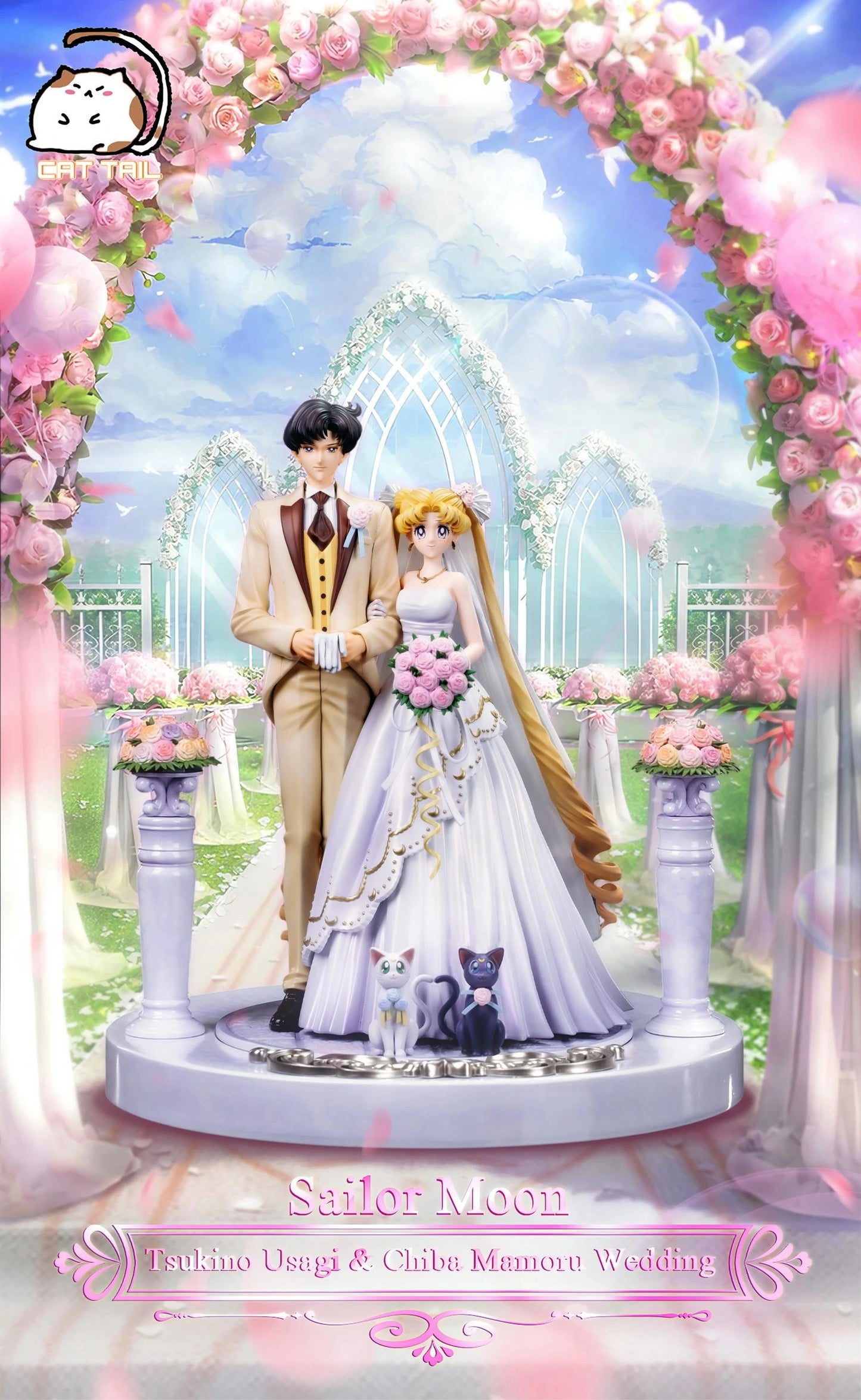 Preventa Resina Tsukino Usagi & Chiba Mamoru  Figura Sailor Moon  CatTail  Estudio