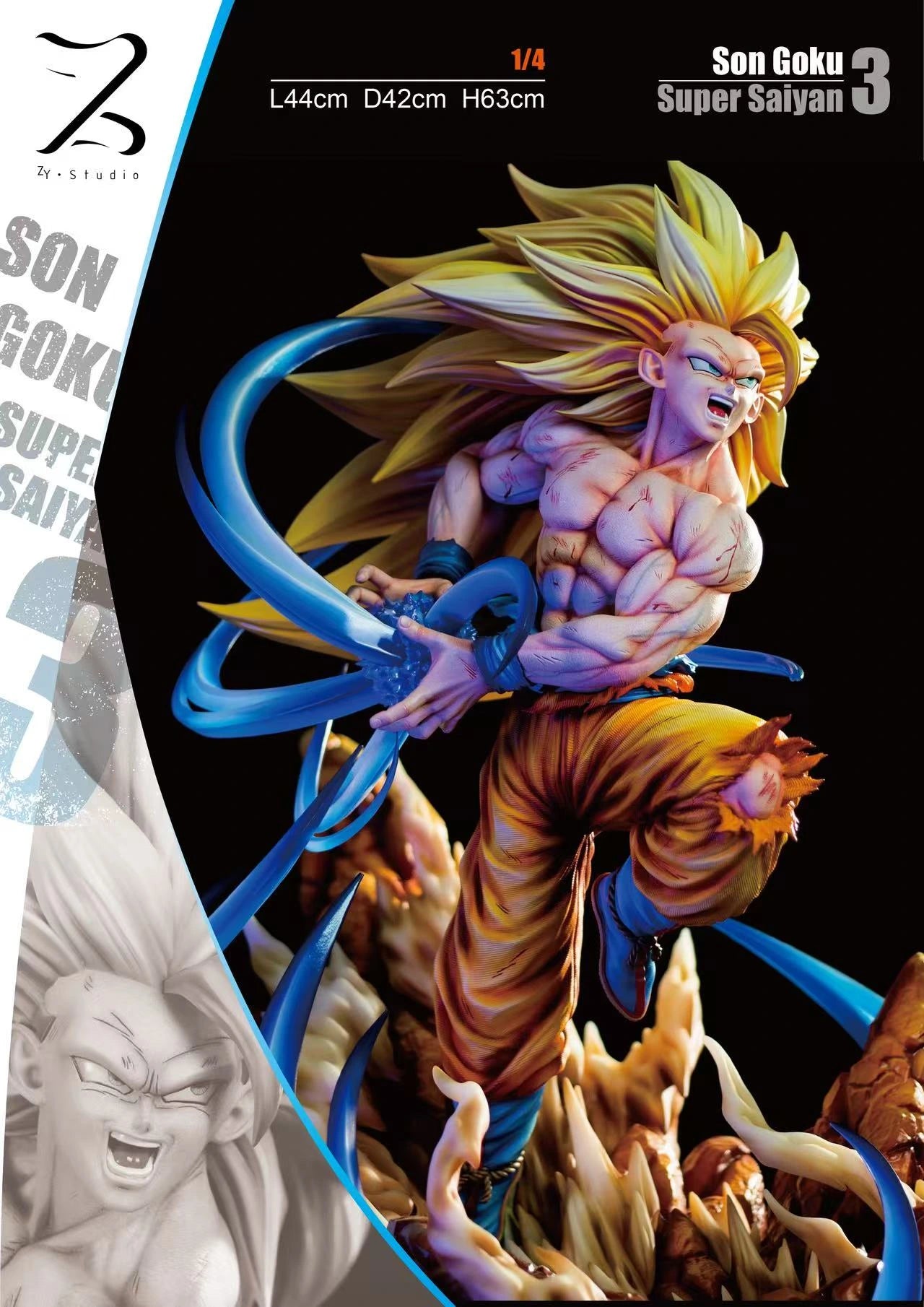Preventa Resina Goku SSJ3 Figura Dragon Ball Poke Monster & ZY Estudio