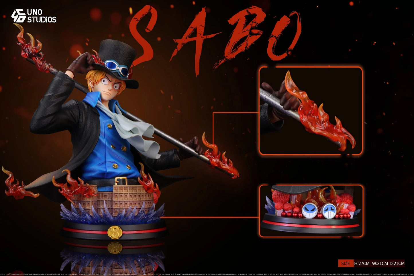 Preventa Resina Sabo Figura One Piece UNO Estudio