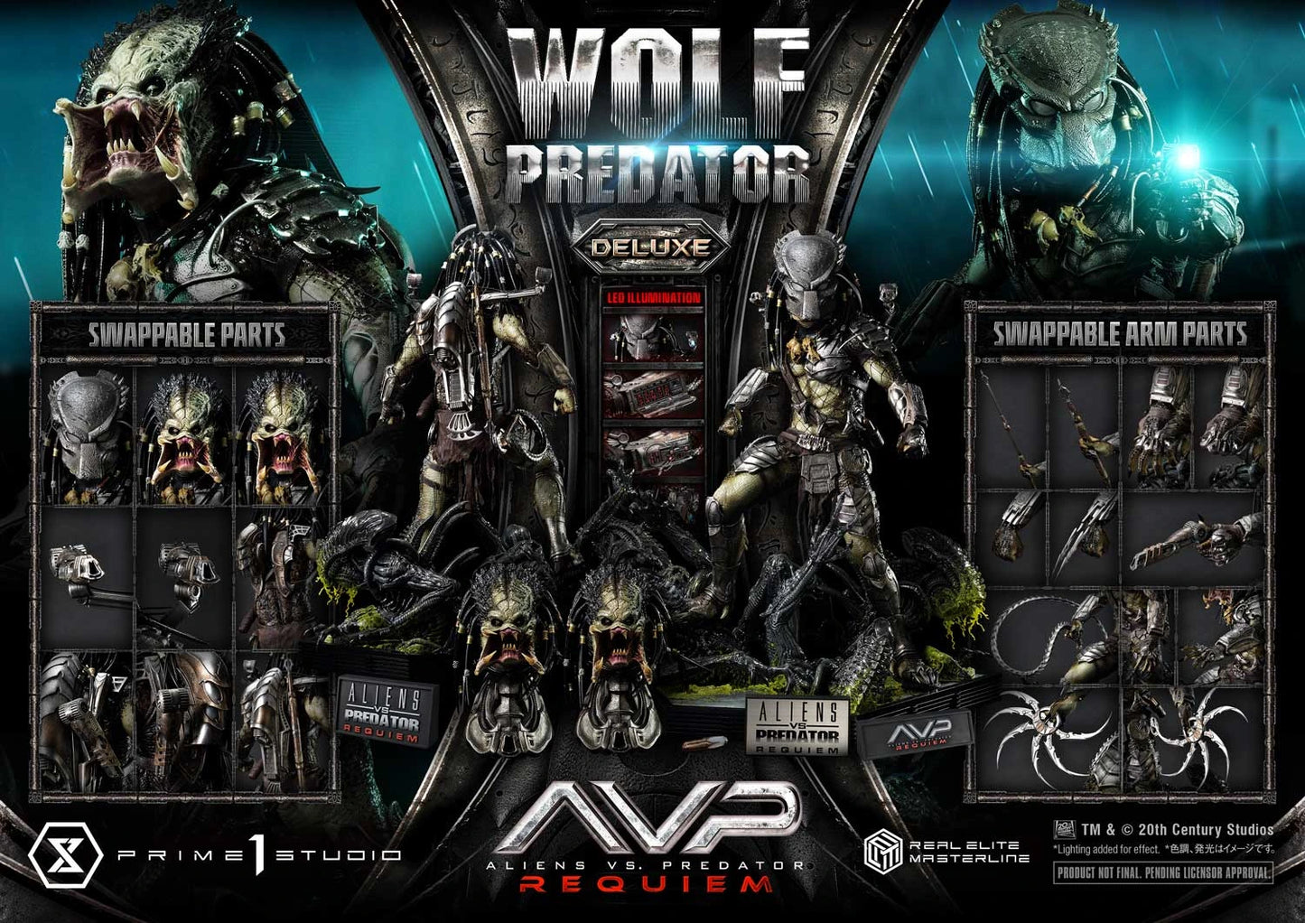 Preventa Resina Wolf Predator Figura Aliens vs Predator: Requiem Prime 1 (Licencia) Deluxe Estudio