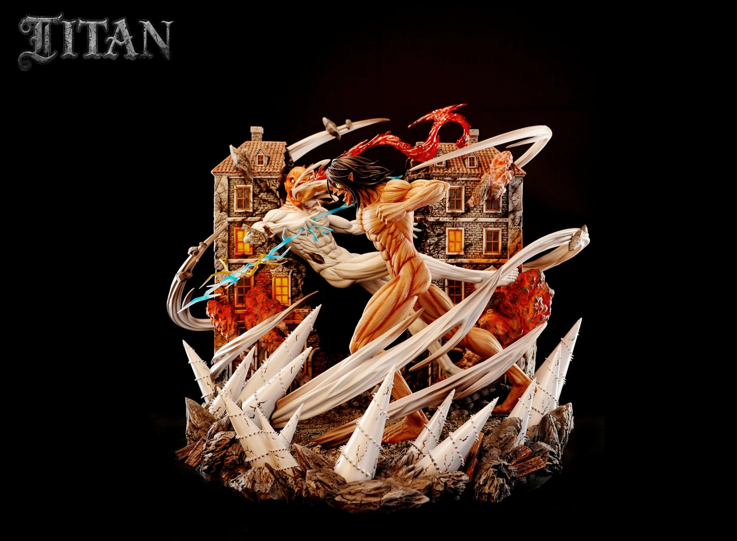 Preventa Resina Titán Martillo de Guerra vs Titán de Ataque Figura Attack On Titan TITAN Estudio
