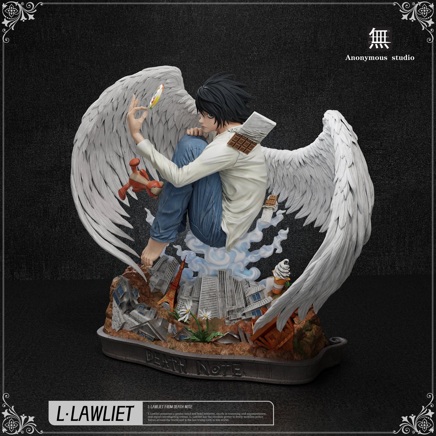 Preventa Resina L Lawliet Figura Death Note Anonymous Estudio
